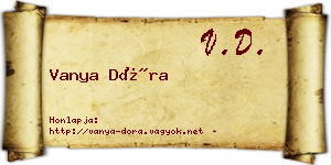 Vanya Dóra névjegykártya