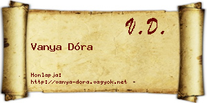 Vanya Dóra névjegykártya