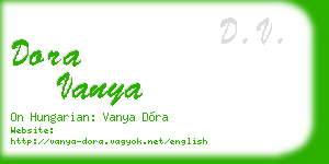 dora vanya business card