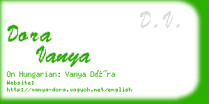 dora vanya business card
